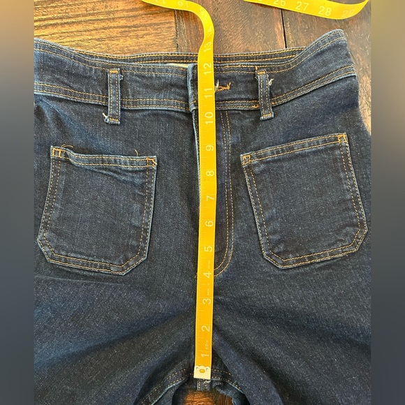 Zara Dark Blue Wide Leg Jeans - Picture 5 of 9